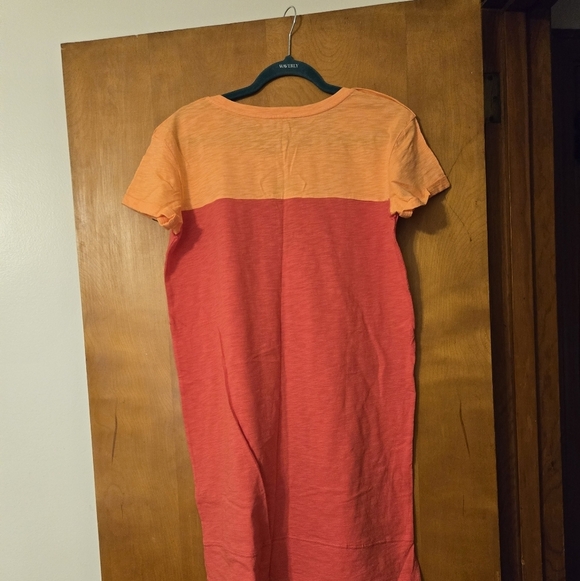 NWT Nicole Miller Orange & Coral Short Sleeved T-Shirt Dress Size L - Picture 2 of 5